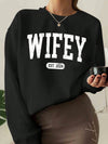 Trendy Letter Printed Crew Neck Sweatshirt for Women - Effortless Comfort & Style