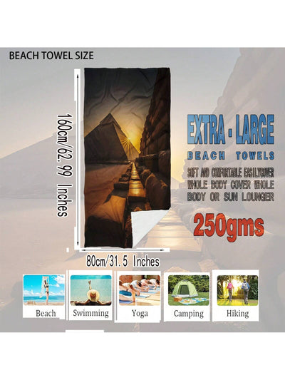 Picturesque Pyramid Sunset Microfiber Beach Towel: A Perfect Summer Essential
