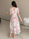 Nice Dreams: Summer Floral Printed Square Neck Short Sleeve Dress