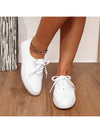 Classic White Canvas Sneakers: Unisex Couple's Casual Lace-Up Shoes