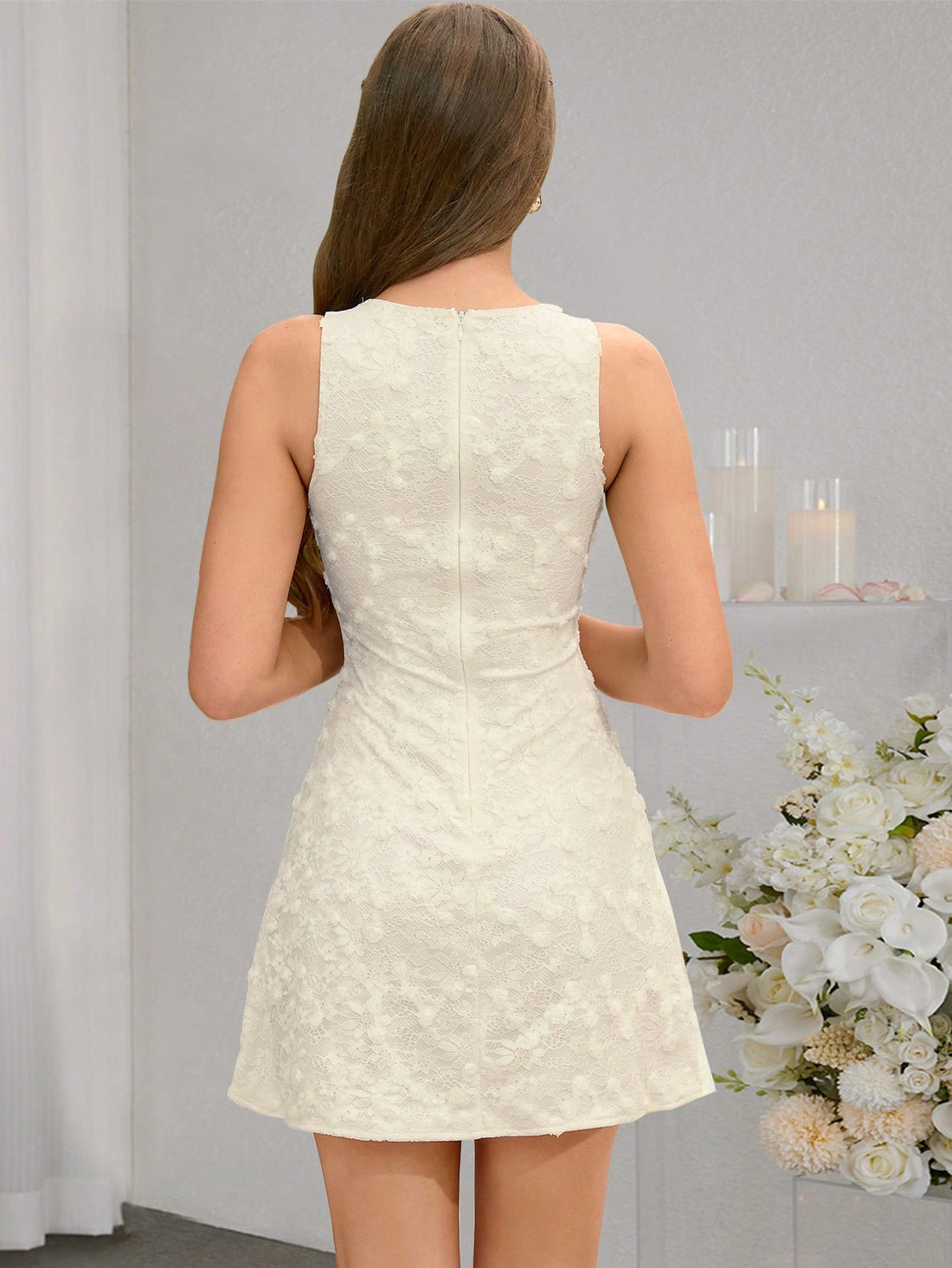 Indulge in elegance with our Floral Bodycon Dress. The applique detail adds a touch of sophistication, while the bodycon fit flatters your figure. Perfect for any occasion, this dress will make you stand out in style.