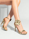 Elegant Floral Decor High Heeled Sandals for Parties, Weddings, and Proms