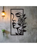 Transform your living space into an elegant oasis with Floral Beauty. This stunning metal wall decor showcases a striking portrait of a woman surrounded by delicate flower outlines. Bring a touch of nature and sophistication to your home with this unique piece.