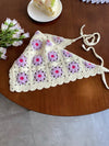 Vintage Handmade Knitted Scarf: Women's Summer Travel Essential and Photo Props