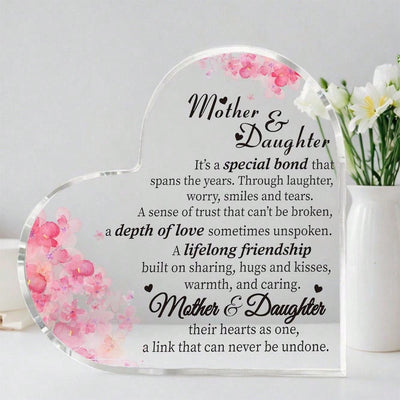 Mother's Day Heart Artistic Acrylic Gift - Celebrating the Special Bond between Mother and Daughter