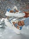 Glittering Street Style: Multicolor Leather Sport Walking Shoes for Festivals and Casual Occasions