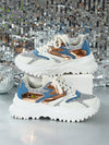 Glittering Street Style: Multicolor Leather Sport Walking Shoes for Festivals and Casual Occasions