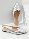 Stylish Silver Flat Party Shoes with Unique Random Upper Pattern