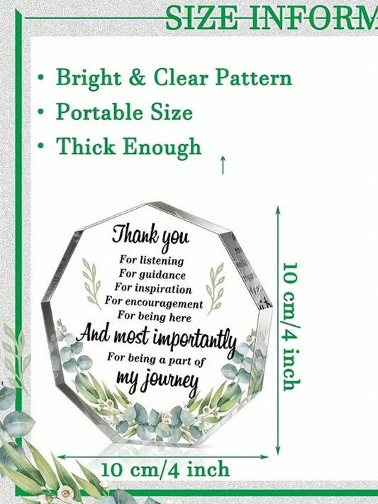 Acrylic Thank You Plaque: Inspirational Gift for Colleagues & Friends