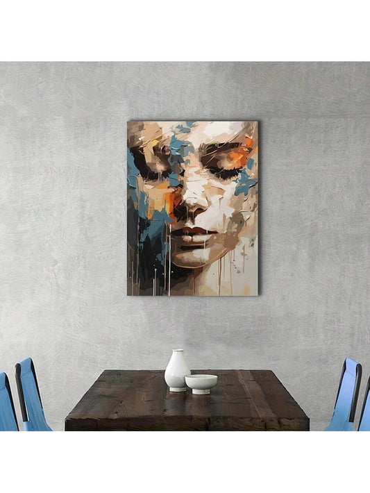 Abstract Women's Face Canvas Art – Urban Graffiti-Inspired Home Decor for a Chic Aesthetic