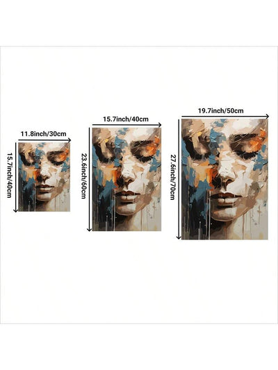 Abstract Women's Face Canvas Art – Urban Graffiti-Inspired Home Decor for a Chic Aesthetic