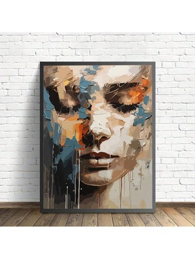 Abstract Women's Face Canvas Art – Urban Graffiti-Inspired Home Decor for a Chic Aesthetic