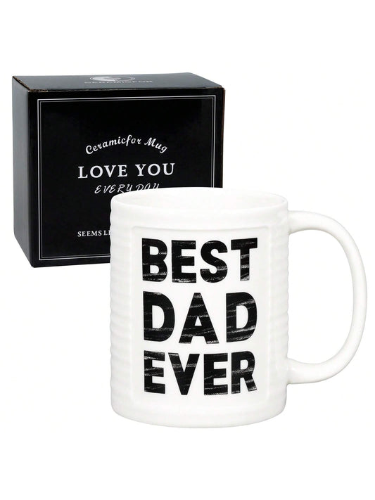 The Dad Lettering Ceramic Coffee Mug is the perfect addition to any office or party and makes for a great gift for any occasion. Its high-quality ceramic material ensures durability while its sleek design adds a touch of sophistication. Boost your morning routine with this must-have mug.
