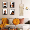 Mystical Meow: 6-Piece Boho Black Cat Canvas Wall Art Set for Every Room in Your Home