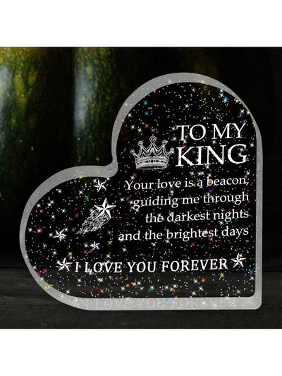 Shimmering Heart Acrylic Plaque: The Perfect Love You Gift for Your Sister