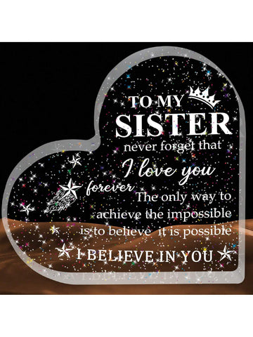 This Shimmering Heart Acrylic Plaque is the <a href="https://canaryhouze.com/collections/acrylic-plaque" target="_blank" rel="noopener">perfect gift</a> to show your sister how much you love and appreciate her. Made with high-quality materials, its shimmering heart design adds a touch of elegance to any space. Give the gift of love and appreciation with this special plaque.