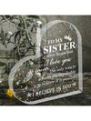 Shimmering Heart Acrylic Plaque: The Perfect Love You Gift for Your Sister