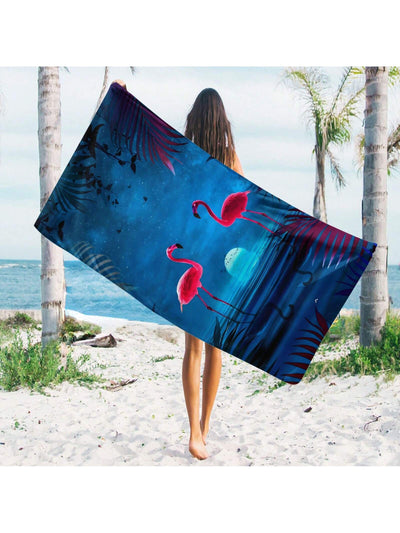 Summer Essential: Cow Print Microfiber Beach Towel - Sand Resistant, Quick Drying, and Absorbent