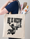 Rise Up in Style with "He Is Rizen" Tote Bag - Perfect Gift for Her