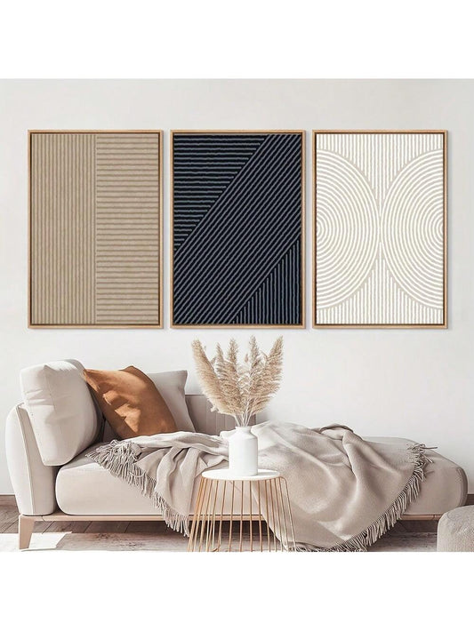 Transform your living space with our Minimalist Line Wall Art Canvas Painting Set. These modern and abstract pieces will add a touch of sophistication to any room. Made with high-quality materials, our wall art is designed to enhance your living spaces and bring life to any wall.