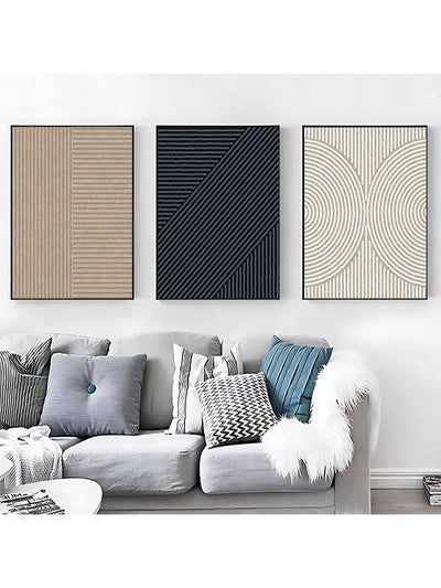 Minimalist Line Wall Art Canvas Painting Set - Enhance Your Living Spaces with Modern Abstract Decor