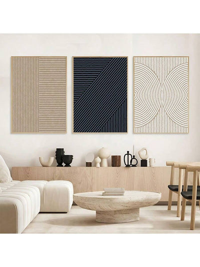 Minimalist Line Wall Art Canvas Painting Set - Enhance Your Living Spaces with Modern Abstract Decor