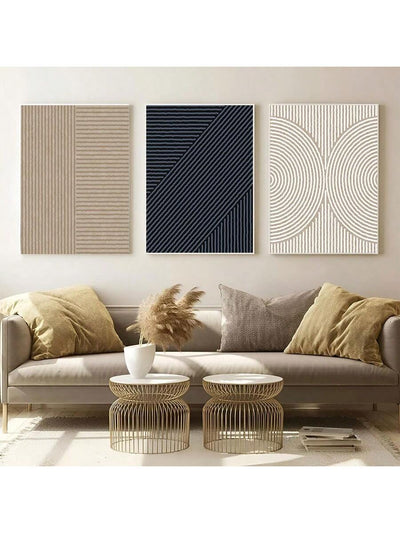 Minimalist Line Wall Art Canvas Painting Set - Enhance Your Living Spaces with Modern Abstract Decor