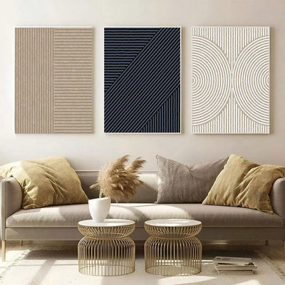 Minimalist Line Wall Art Canvas Painting Set - Enhance Your Living Spaces with Modern Abstract Decor