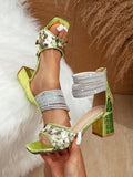 Elevate your style with our Lime Green Glitter High-Heeled <a href=