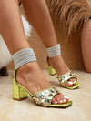 Lime Green Glitter High-Heeled Sandals: Sparkle and Shine at Any Event!