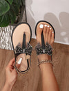 Glamorous Summer: Metallic Bow Flat Sandals for Women