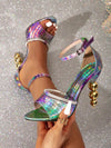 Bold and Sexy: Purple High Platform Women Sandals with High Heels - Summer Ready!