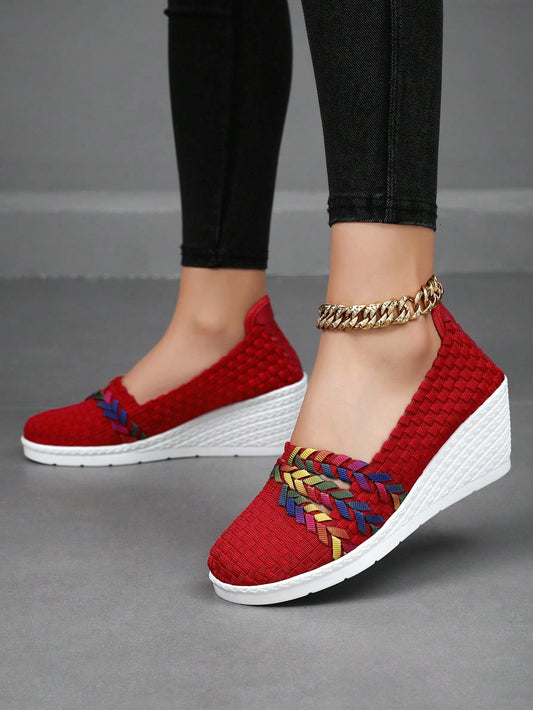 Chunky Weave Wedge Sneakers: Stylish and Comfortable Casual Shoes