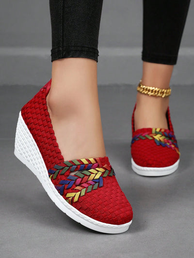 Chunky Weave Wedge Sneakers: Stylish and Comfortable Casual Shoes