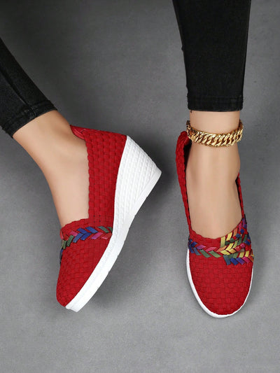 Chunky Weave Wedge Sneakers: Stylish and Comfortable Casual Shoes