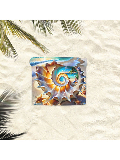 Sea Snail Microfiber Beach Towel with Sun Protection - Perfect for Outdoor Use!