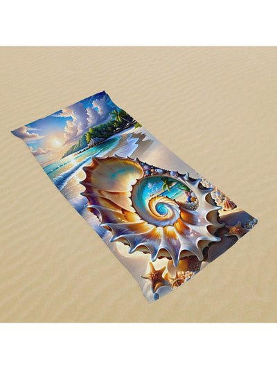 Sea Snail Microfiber Beach Towel with Sun Protection - Perfect for Outdoor Use!