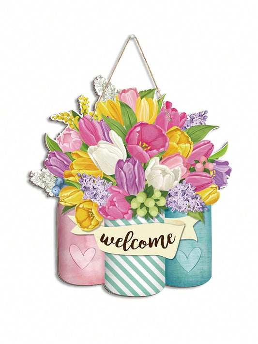 Upgrade your home decor with our beautiful Floral Wooden Hanging Door Sign. Adorned with intricate floral designs, this farmhouse-inspired wall decor adds a touch of elegance to any room. Crafted with high-quality wood, each sign is unique and durable. Elevate your space with our charming door sign today.