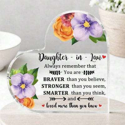 Brave, Strong, Smart, Loved: Mother's Day Acrylic Gift from Daughter-in-Law
