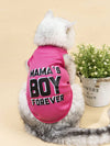 Upgrade your pet's style with our Mama's Boy Forever Pet Tank. Made from soft, durable material, it's perfect for lounging at home or strutting around town. Show off your fur baby's loyalty in this charming peach red tank.