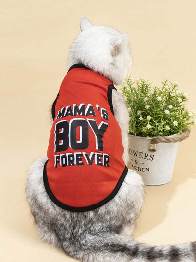 Mama's Boy Forever Pet Tank in Peach Red