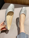 Chic Gradient Water Ripple Fabric Thick Heel Shoes: Elevate Your Professional Style