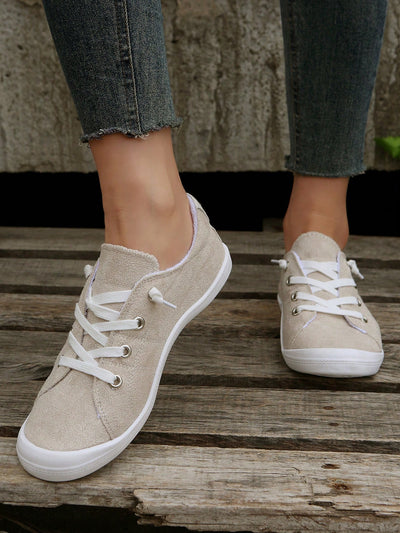 Step into Spring: Women's Lightweight Lace-Up Canvas Casual Sporty Shoes