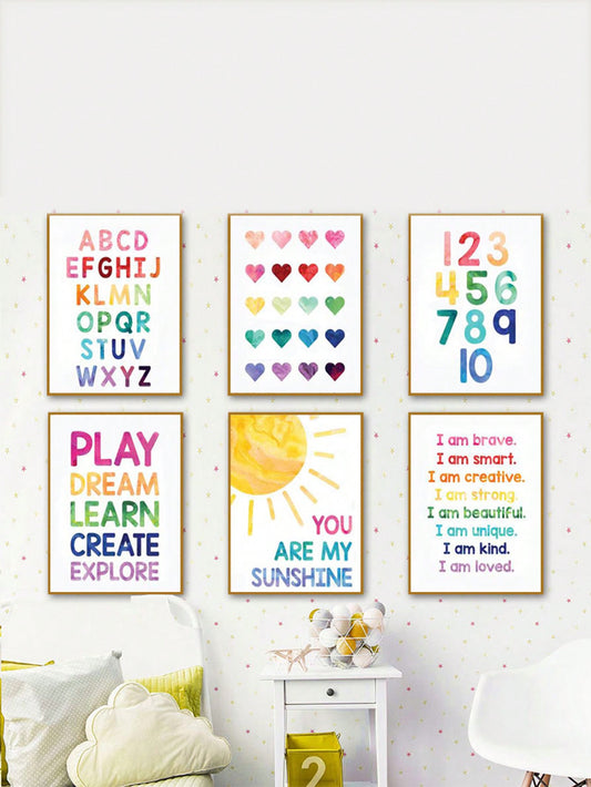 Elevate your living space with the Boho Chic: 6pc Rainbow Positive Quotes Wall Art Prints. These beautifully crafted prints feature inspiring, positive quotes in a vibrant rainbow color scheme, adding a touch of positivity to any room. Made with high-quality materials, these prints are the perfect addition to your home decor.