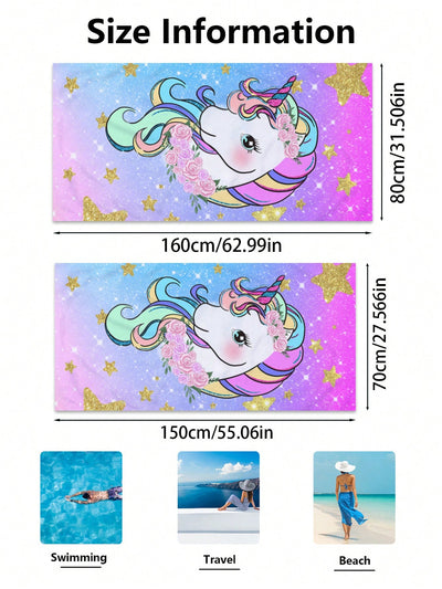Magical Unicorn Beach Towel: Perfect for Swimming and Beach Travel!
