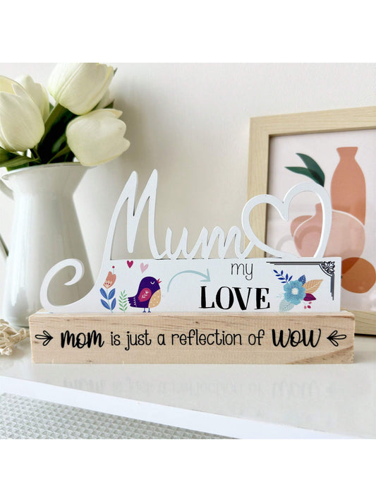 Celebrate Mother's Day in style with this beautifully handcrafted wooden centerpiece. Perfect as a table decoration or <a href="https://canaryhouze.com/collections/ornaments" target="_blank" rel="noopener">gift</a> for Mom, this piece is made with care and attention to detail. Show your appreciation for all she does with this unique and thoughtful item.