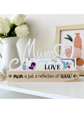 Celebrate Mother's Day in style with this beautifully handcrafted wooden centerpiece. Perfect as a table decoration or <a href=