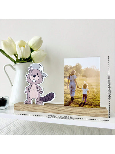 Animal Shape Desk Photo Frame: Perfect Rustic Family Display for Valentine's Day, Wedding & Birthday Gifts