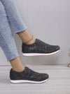 Sparkle and Shine: Women's Plus Size Glitter Slip-On Athletic Sneakers