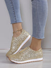 Sparkle and Shine: Women's Plus Size Glitter Slip-On Athletic Sneakers